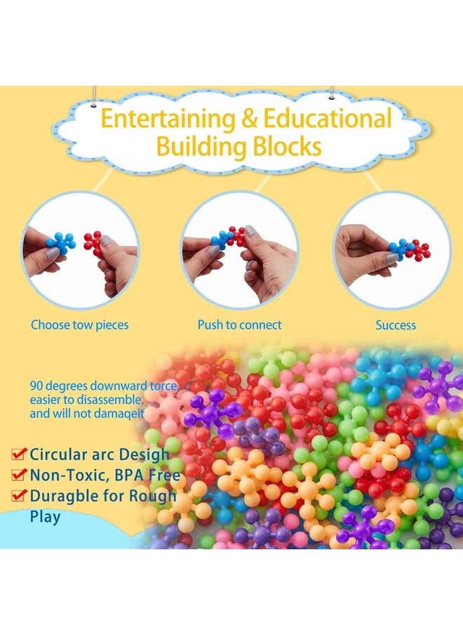 Iccbeeme 220 Pcs Building Blocks Toys,Interlocking Solid Plastic Building Blocks Set Early STEM Educational Toy for Preschool Kids,Sorting and Stacking Blocks,Promotes Fine Motor Skills & Sensory Development  - Image 3