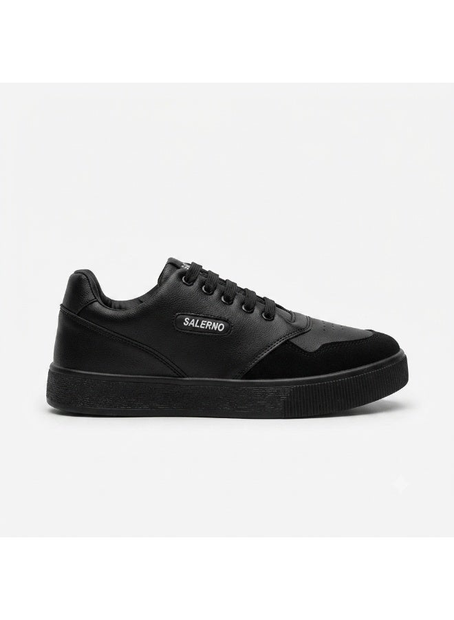 Men’S Casual Lace-Up Low-Top Sneakers With Mixed-Texture Details And Thick Sole – Comfortable Everyday Shoes For Work And Outings - Image 4