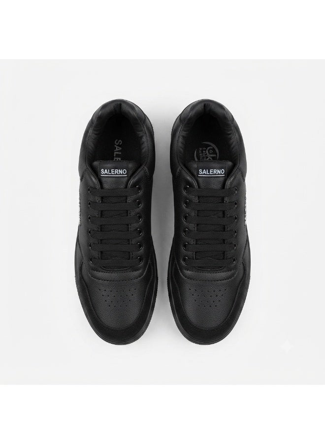 Men’S Casual Lace-Up Low-Top Sneakers With Mixed-Texture Details And Thick Sole – Comfortable Everyday Shoes For Work And Outings - Image 2