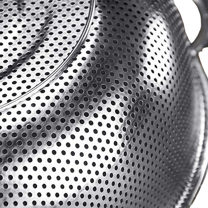 REPLEX Stainless Steel Microperforated Dishwasher Safe Compact Colander Food Strainer with Solid Handles Elevation Base and Mini Holes 3 Quart Silver - Image 4