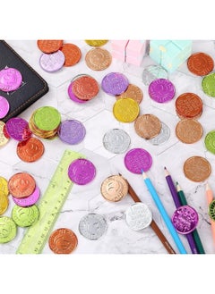 Civaner 50 Pcs I Was Caught Being Good Coins Fake Plastic Coins for Kids Pretend Play Tokens Incentive Colorful Coins Smile Face Reward with Box for School Classroom Teacher Counting Behavior  - Image 1