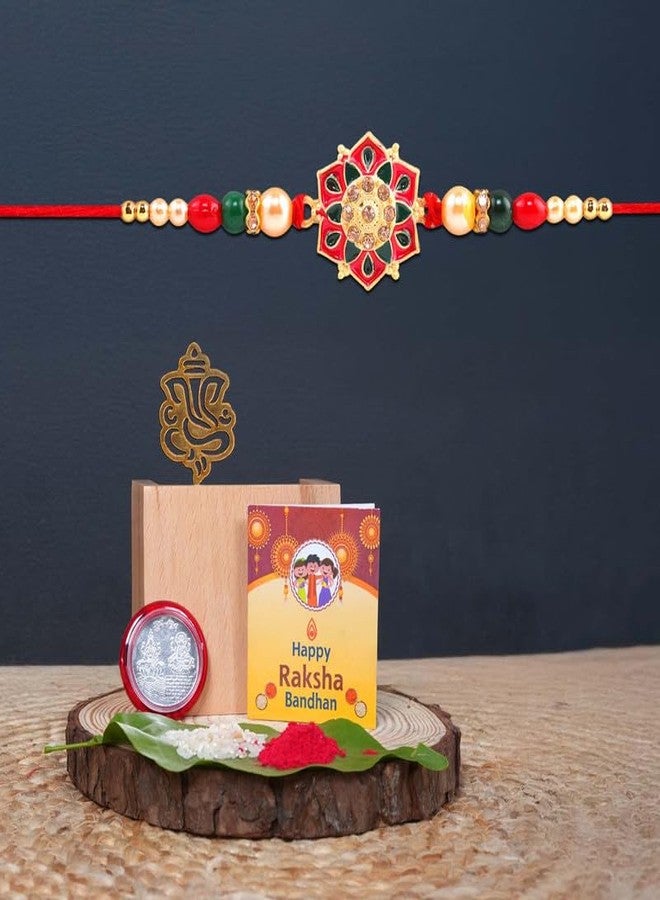 DarkShri مصمم Darkshri Rakhis مع حزمة Roli Chawal - Rakhi for Brother، Bhaiya، Bhai A0010 - Image 2
