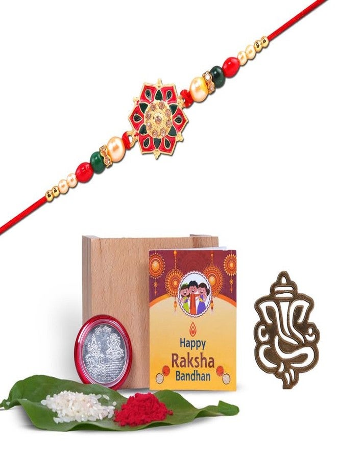 DarkShri مصمم Darkshri Rakhis مع حزمة Roli Chawal - Rakhi for Brother، Bhaiya، Bhai A0010 - Image 1