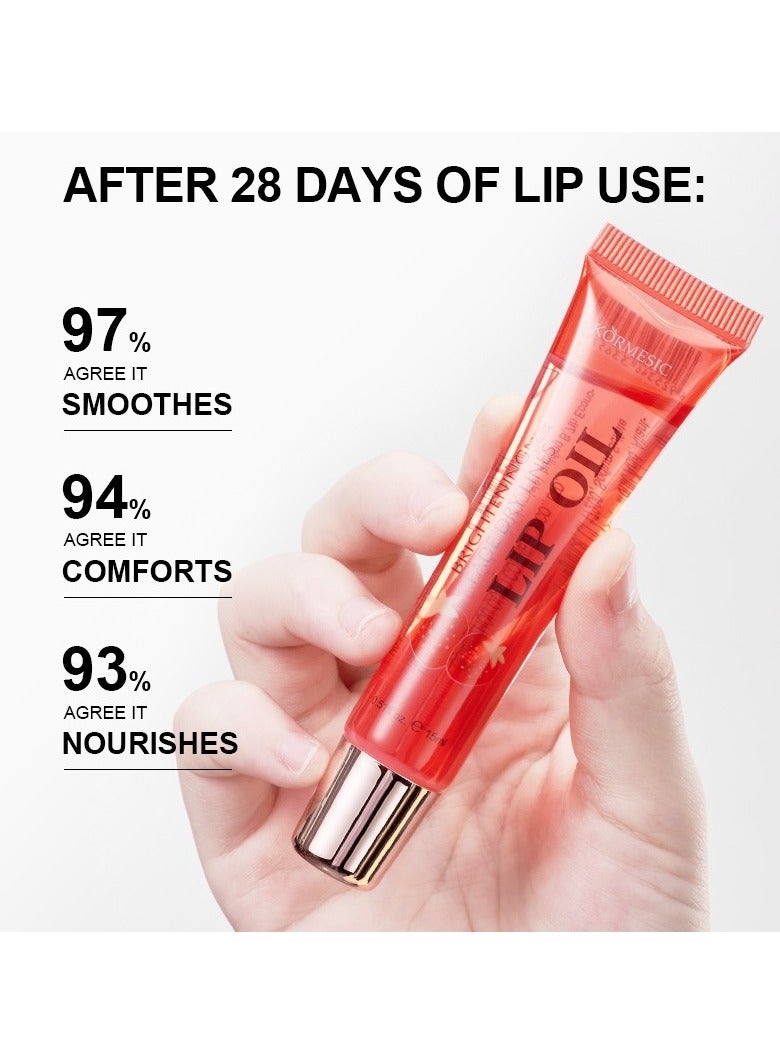 Kormesic 2pcs Lemon Hydrating Lip Oil 15ml - Refreshing & Moisturizing - Image 4