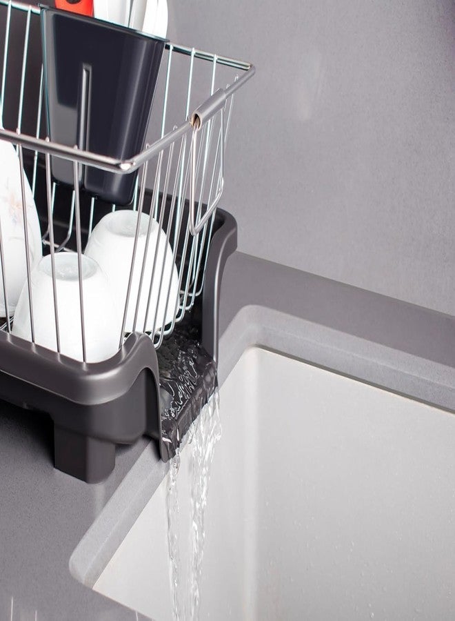 OLMARTT KITCHENWARE Stainless Steel Dish Drying Rack with Drainer | Kitchen Utensil Stand | Rust Resistant Dish Drainer Basket for Plates & Bowls (Black, Pack Of 1)(Size-45 * 25 * 15) - Image 2