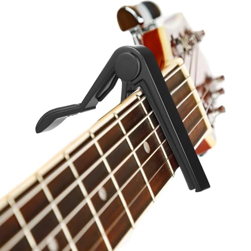 JINWEE Capo，Guitar Capo for Acoustic and Electric Guitars with 5 Picks(Black) - Image 4