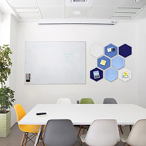 Uoisaiko 12" Large Bulletin Board with 30 Push Pins, Pack of 8 Hexagon Felt Pin Board Notice Boards for Home Office Kitchen, Felt Wall Tiles for Photos Memos - Image 3
