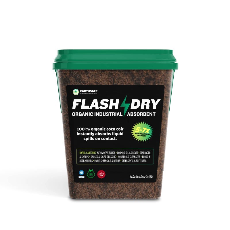 FlashDry 5 Liter Bucket of Super Spill Absorbent 100 Organic Environmentally Friendly  for Oil Paint Grease and More in Garages Kitchens Janitor Kits Safer and More Effective Than Clay Litter