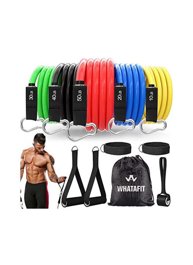 Whatafit  - Resistance Bands Set, Exercise Bands With Door Anchor, Handles, Carry Bag, Legs Ankle Straps For Physical Therapy - Image 1