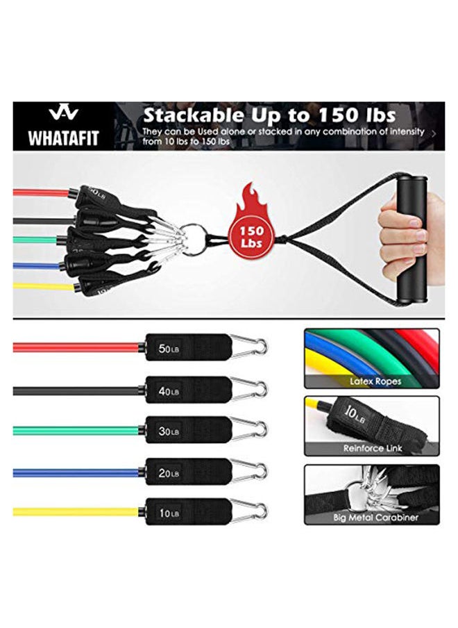 Whatafit  - Resistance Bands Set, Exercise Bands With Door Anchor, Handles, Carry Bag, Legs Ankle Straps For Physical Therapy - Image 1