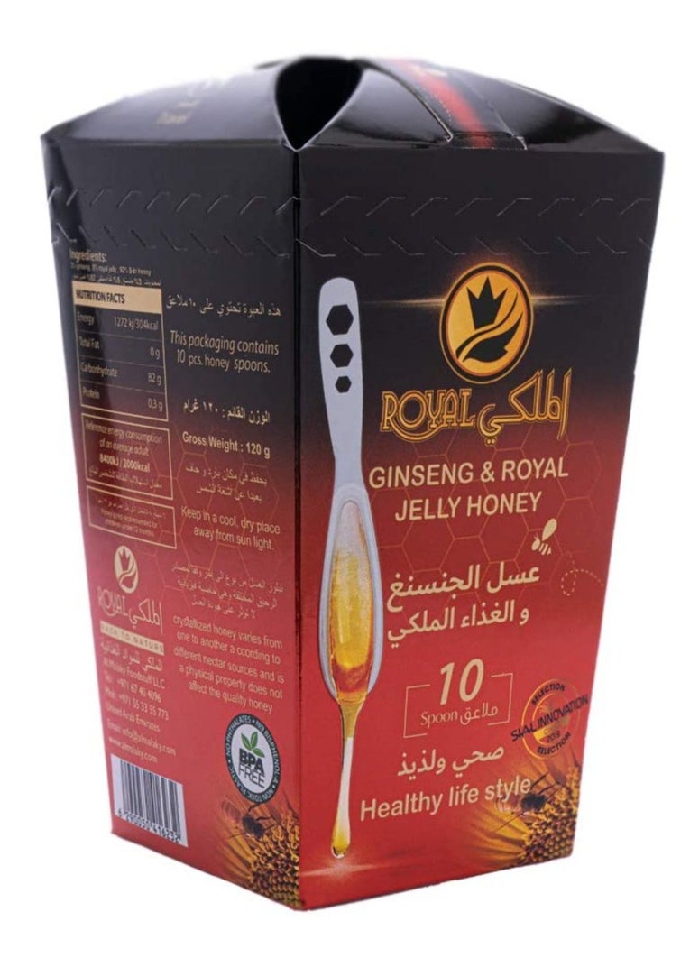 Al Malaky Royal Natural Pure Ginseng And Royal Jelly Honey 10 spoons  - Image 1