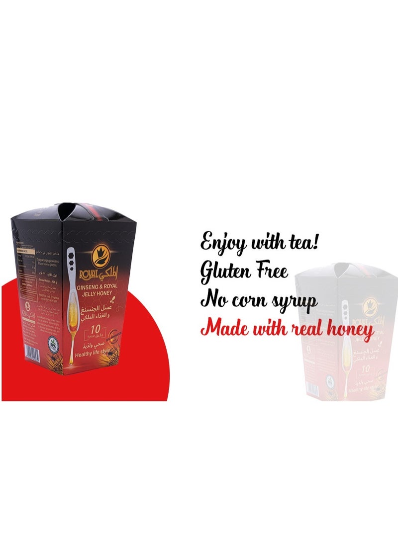 Al Malaky Royal Natural Pure Ginseng And Royal Jelly Honey 10 spoons  - Image 4