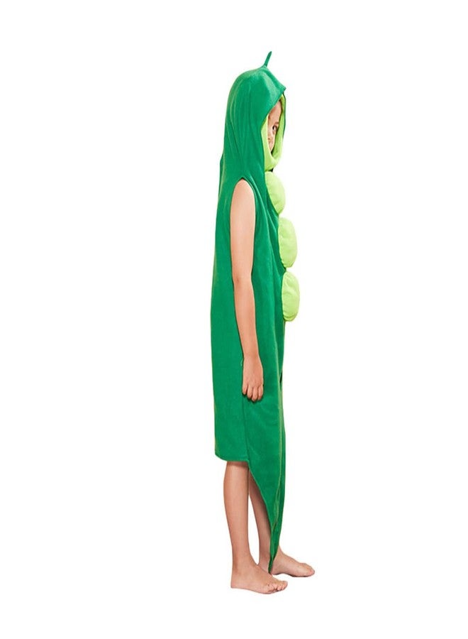 STIOEDYUAN Pea Pod Costume for Kids Girl Boy Funny Fruits Veggies Food Halloween Costume Party Slip On One Piece Outfit Cosplay (Green, Medium) - Image 5