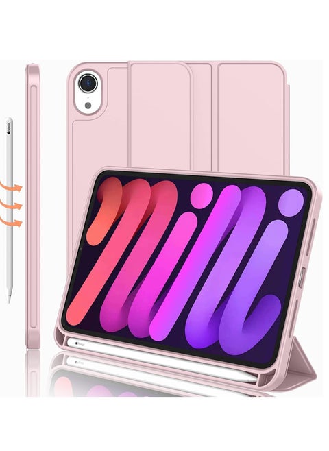 New Smart Case with Pencil Holder Compatible with iPad Mini 7 – Tri-Fold Smart Case with Soft TPU Back, Auto Wake/Sleep, Dustproof & Anti-Fingerprint, Heavy Duty Protection, Ultra-Slim & Lightweight