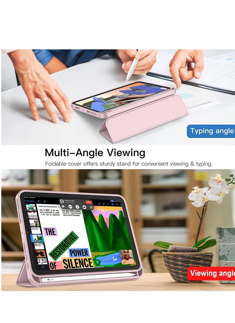 New Smart Case with Pencil Holder Compatible with iPad Mini 7 – Tri-Fold Smart Case with Soft TPU Back, Auto Wake/Sleep, Dustproof & Anti-Fingerprint, Heavy Duty Protection, Ultra-Slim & Lightweight