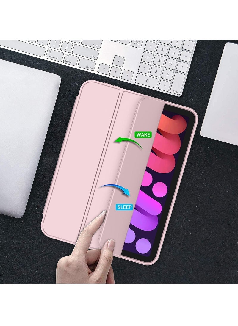 New Smart Case with Pencil Holder Compatible with iPad Mini 7 – Tri-Fold Smart Case with Soft TPU Back, Auto Wake/Sleep, Dustproof & Anti-Fingerprint, Heavy Duty Protection, Ultra-Slim & Lightweight