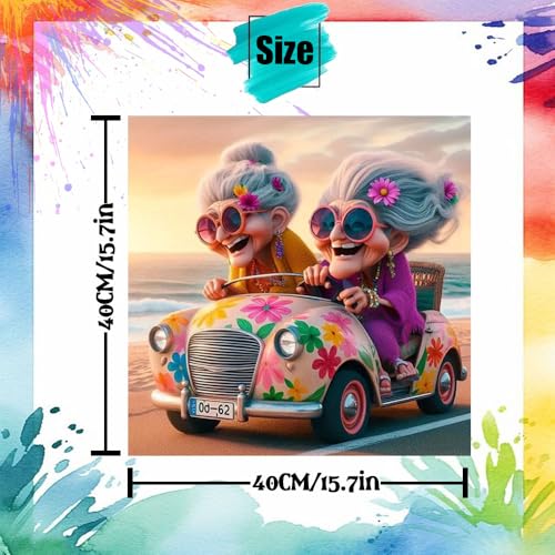 Hestarcul Grandmother Paint by Numbers Kits for AdultsCar Easy Adult Painting by Number on Canvas for Beginner DIY Watercolor Painting for Gift Home Decor Relax car - Image 3