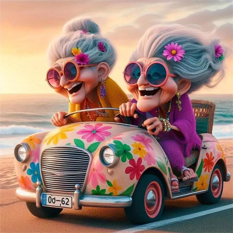 Hestarcul Grandmother Paint by Numbers Kits for AdultsCar Easy Adult Painting by Number on Canvas for Beginner DIY Watercolor Painting for Gift Home Decor Relax car - Image 2