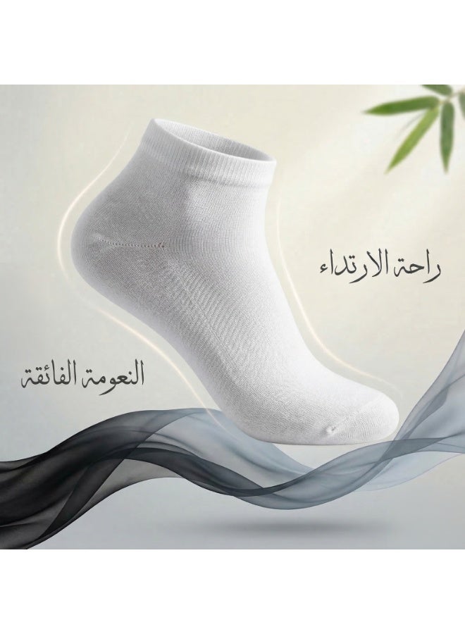 Dodoliza Women Premium Classic Bamboo Socks with Nano Silver Technology Anti Bacterial Ankle Length White 5 Pairs - Image 3
