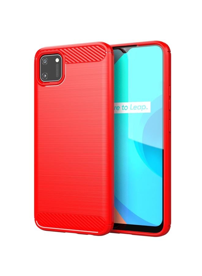 S-TOP Case For Realme C11 Brushed Texture Carbon Fiber TPU Phone Case - Image 1