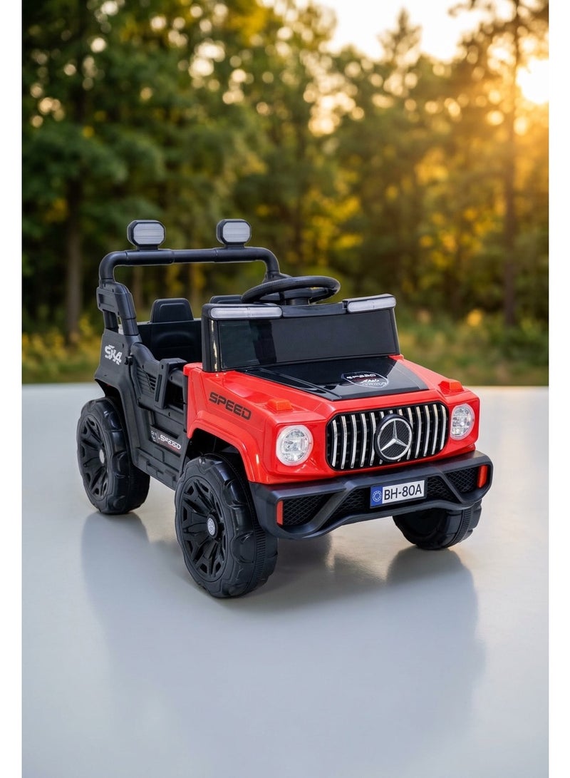 سيارة جيب كهربائية للأطفال 12 فولت محرك مزدوج بقوة 380 واط بطارية 4000 mAh مع ريموت كنترول وإضاءة LED وتأثيرات صوتية - Image 1