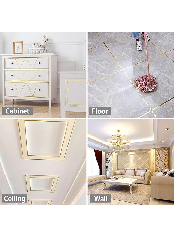 erorex Metalized Tape Self Adhesive Wall Molding Trim With Vibrant Mirror Like Finish Floor Tiles Peel And Stick Graphic Art Tape Waterproof Gap Sealing Foil Decorative Tape For Wall Kitchen - Image 5