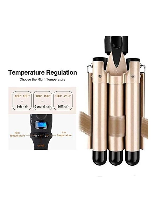 نيبمينينت آلة تجعيد الشعر مزودة بثلاث أسطوانات وإكسسوارات ذهبي/ أسود One Size - Image 4