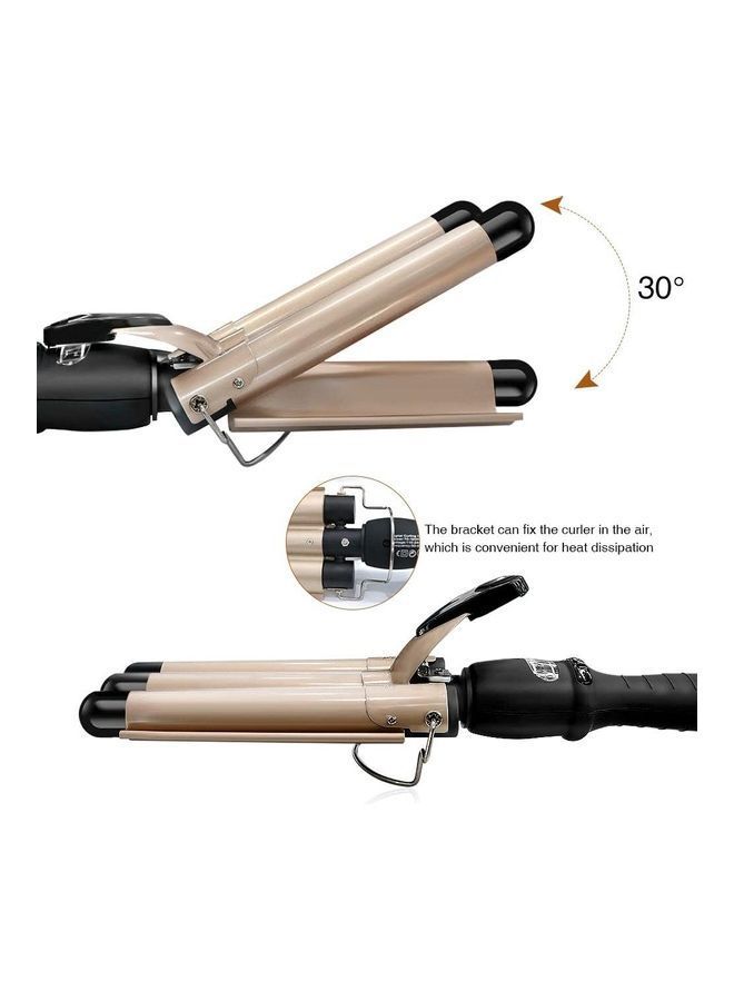نيبمينينت آلة تجعيد الشعر مزودة بثلاث أسطوانات وإكسسوارات ذهبي/ أسود One Size - Image 5