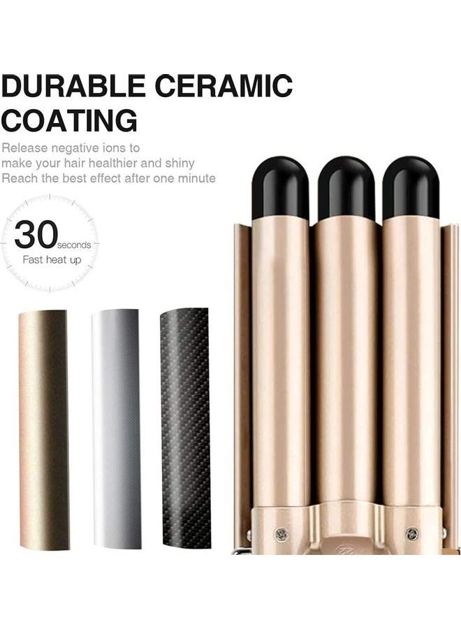 نيبمينينت آلة تجعيد الشعر مزودة بثلاث أسطوانات وإكسسوارات ذهبي/ أسود One Size - Image 3