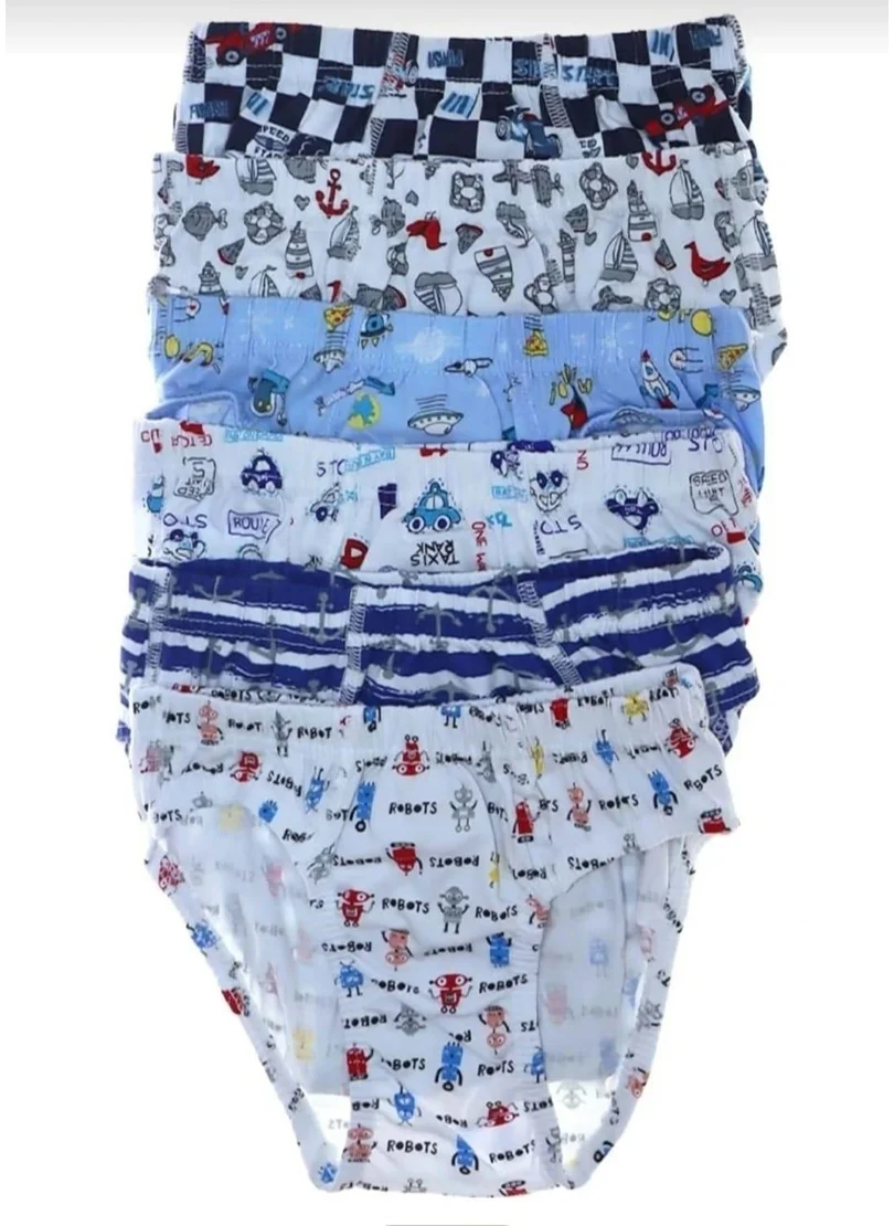 Tutku 0255 Men's Patterned Kids Slip Panties 6 Pieces