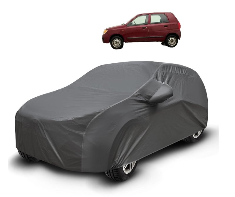 Auto Hub Waterproof Car Cover Compatible with Maruti Alto 800 Old with Mirror Pockets, Soft Cotton Lining, Alto 800 Car Cover Waterproof, Grey - Image 1