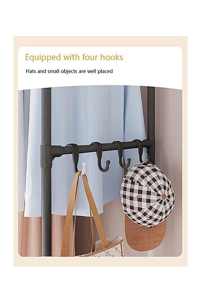 خزانة ملابس بسيطة، خزانة ملابس تخزين منزلية مستأجرة من الأرض إلى السقف، خزانة ملابس منزلية مستأجرة من الأرض إلى السقف، خزانة ملابس منزلية بسيطة ذات أنبوب فولاذي سميك، خزانة ملابس اقتصادية منزلية بسيطة، أرفف تخزين مقاومة للغبار، خزانة ملابس منزلية مستأجرة قوية ومتينة - Image 4