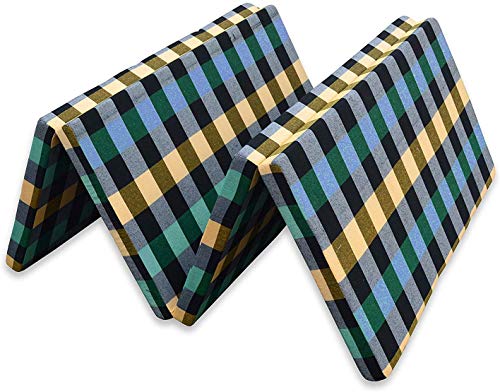 Deevine Craft 2 Inch Thick 4 Modern Fold Dual Sided Reversible Single Bed Mattress For Travelling,Picnic,Light Weight,Epe Foam Mattress 1 Sleeping Capacity,72X35X2 Inch,Single Size Bed,Multicolor - Image 1