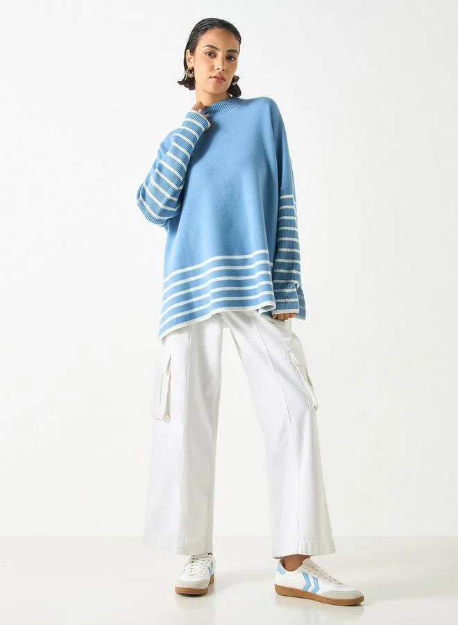 2Xtremz 2Xtremz Stripe Detail Pullover with High Neck
