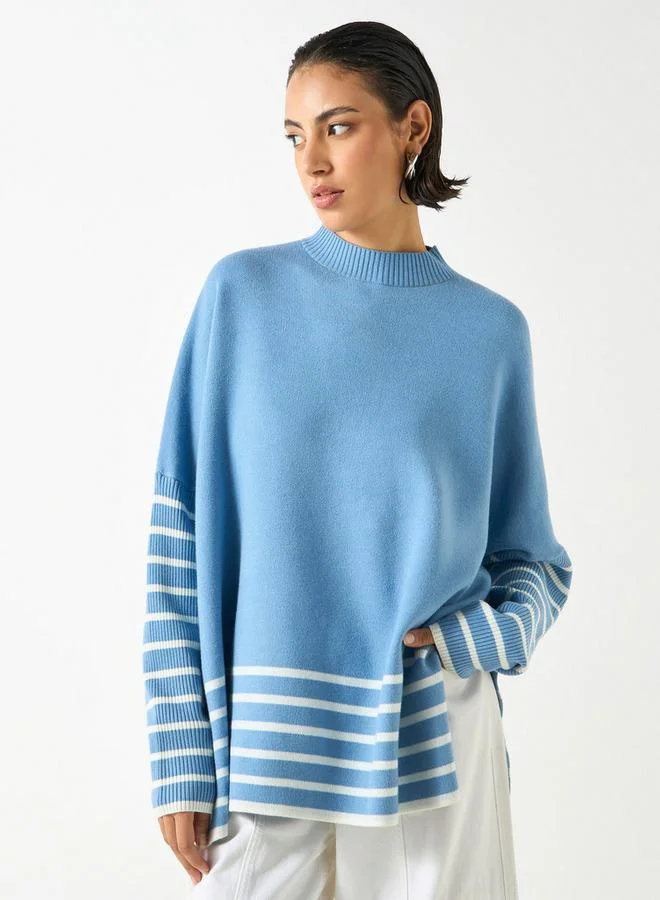 2Xtremz 2Xtremz Stripe Detail Pullover with High Neck