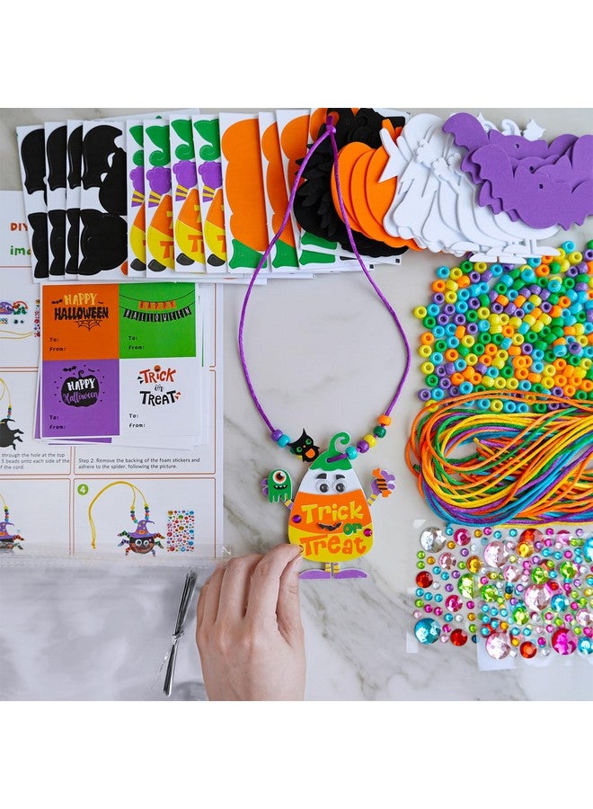 Winlyn 24 Sets DIY Halloween Art Sets - Spider, Bat, Ghost, Pumpkin Foam Stickers for Kids - Fall, Trick-or-Treat Party Favors - Image 5