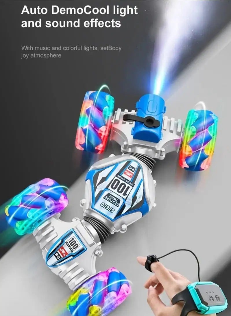 APEX RC Stunt Car Remote Control Cars RC Watch Gesture Sensor Electric Toy Car - 360° Flips, All-Terrain, LED Lights, Gift for Kids Boys Girls - Image 2