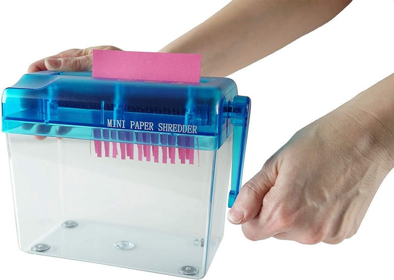 Inditradition Manual Paper Shredder Machine | Hand Operated Paper Cutter | A5 Paper Compatible, Strong Steel Blades (Transparent) - Image 1