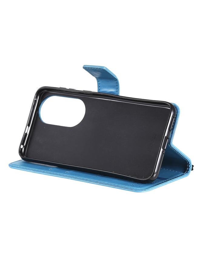 S-TOP Case For Huawei P50 Tree & Cat Pattern Pressed Printing Horizontal Flip PU Leather Case with Holder & Card Slots & Wallet & Lanyard - Image 5