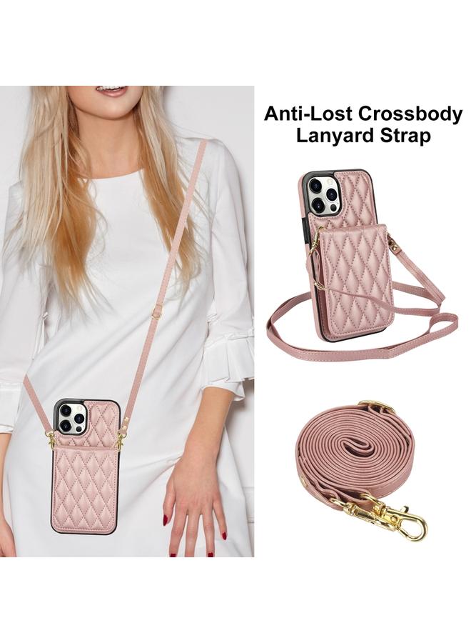 S-TOP Case For iPhone 11 Pro YM015 Crossbody Rhombic Card Bag RFID Phone Case - Image 2