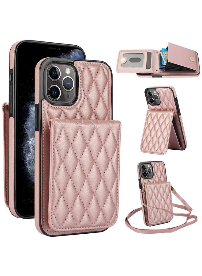 S-TOP Case For iPhone 11 Pro YM015 Crossbody Rhombic Card Bag RFID Phone Case - Image 1