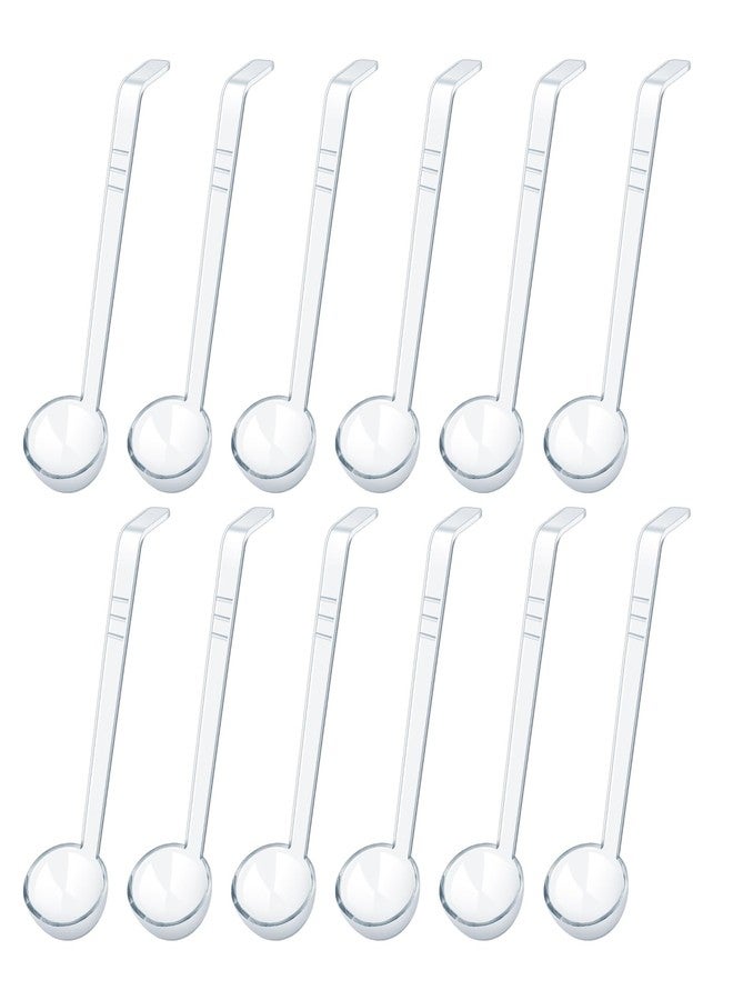 Aecsze 12 Pcs 1 Oz Small Ladle 7.87 Inches Mini Ladles for Serving Sauce, Soup, Dressing, Punch Bowl, Gravy, Cocktail, Fruit Juices – Clear Plastic Long Handle Ladles for Parties, Catering - Image 1