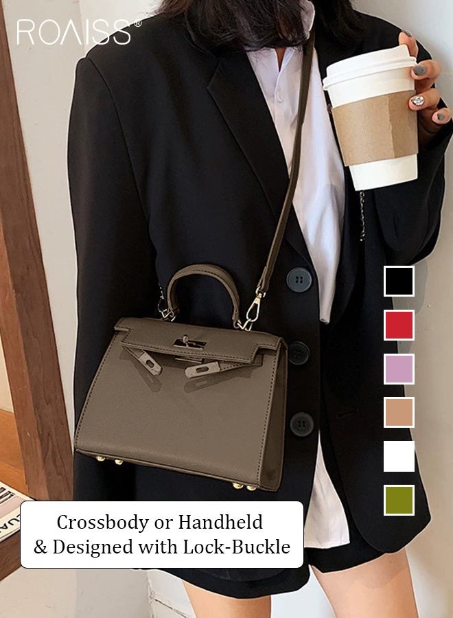 roaiss Retro Handle Satchel with Detachable Strap for Women Casual Shoulder Kelly Bag Ladies Crossbody Bags with Lock Closure - Image 1