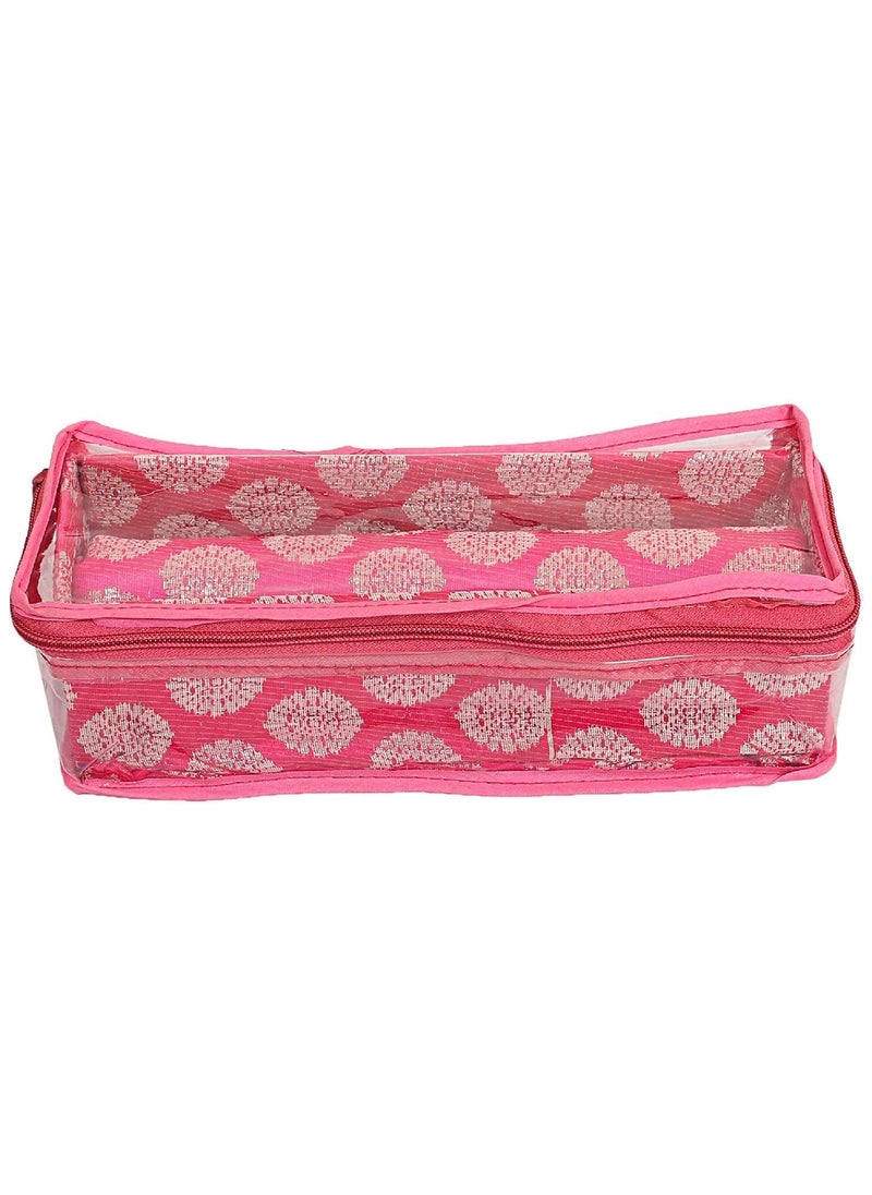 Kuber Industries Heart Home Carry Design Brocade Hardboard 2 Pieces One Rod Bangle Box (Pink) - CTHH18170  - Image 3