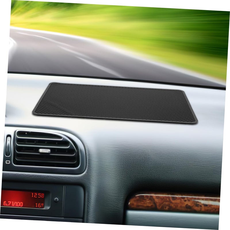 2Pcs Universal Car Dashboard Mat Non Slip Pad Holder For Phone Keys Sunglasses Black - Image 3