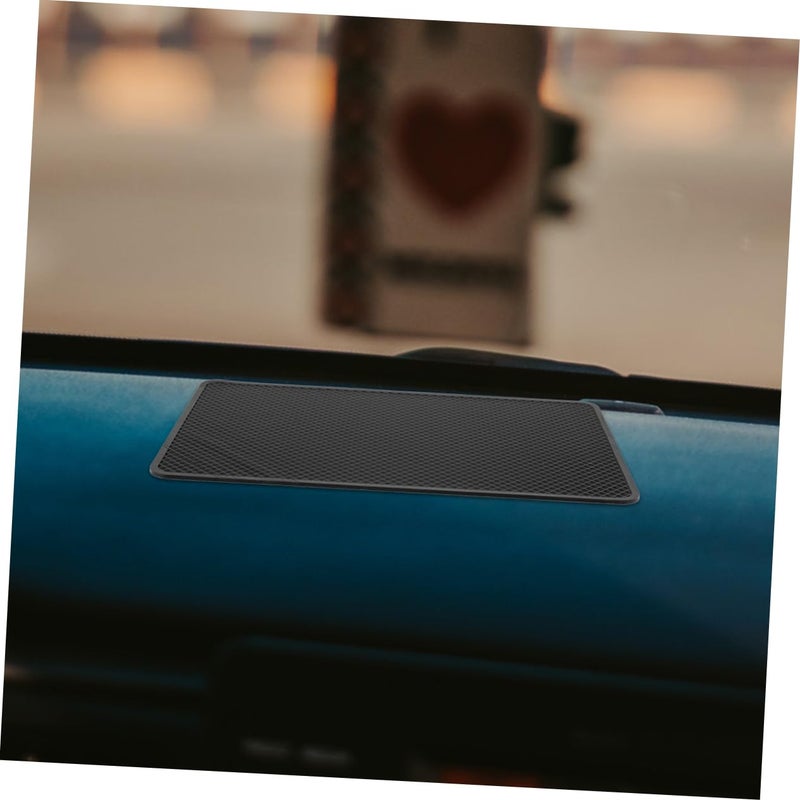 2Pcs Universal Car Dashboard Mat Non Slip Pad Holder For Phone Keys Sunglasses Black - Image 4
