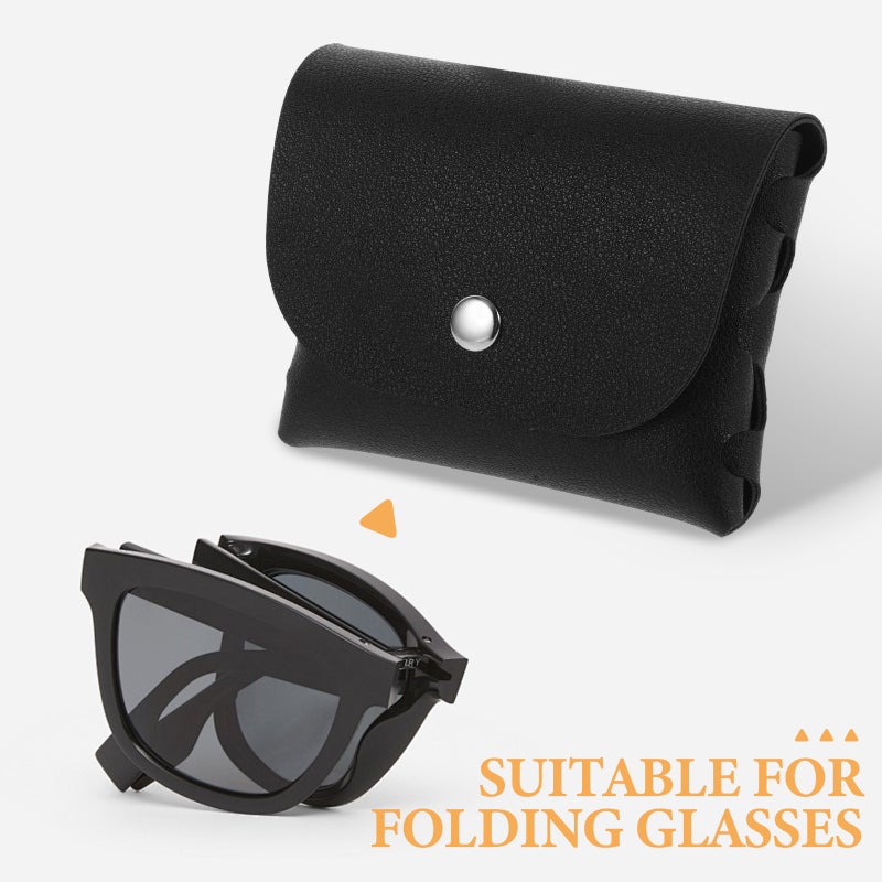 2pcs Foldable Sunglasses Case Eyewear Organizer Eyeglass Pouch Bag Eyeglasses Cases for Glasses Sunglasses and Black - Image 3