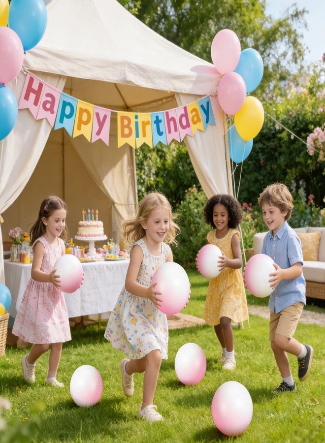 MiniInflat 24 Pcs Pink Inflatable Beach Balls Bulk for Kids Large Blow up Beach Ball Pastel Pool Toys for Summer Swimming Pool Games Party Supplies Luau Birthday Decor (12.5 Inch) - Image 3