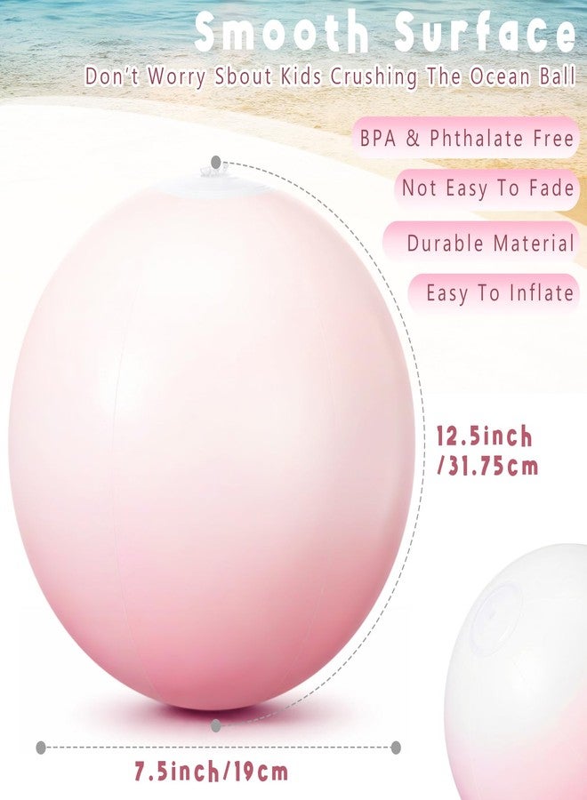 MiniInflat 24 Pcs Pink Inflatable Beach Balls Bulk for Kids Large Blow up Beach Ball Pastel Pool Toys for Summer Swimming Pool Games Party Supplies Luau Birthday Decor (12.5 Inch) - Image 4