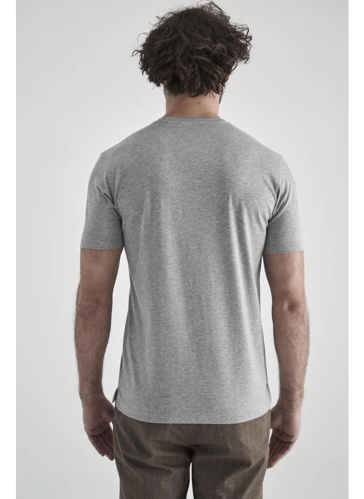 Bisse Men's Crew Neck T-Shirt GRAY TS22YNOS001_D55